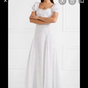 STAUD White Pelicano printed gauze maxi dress